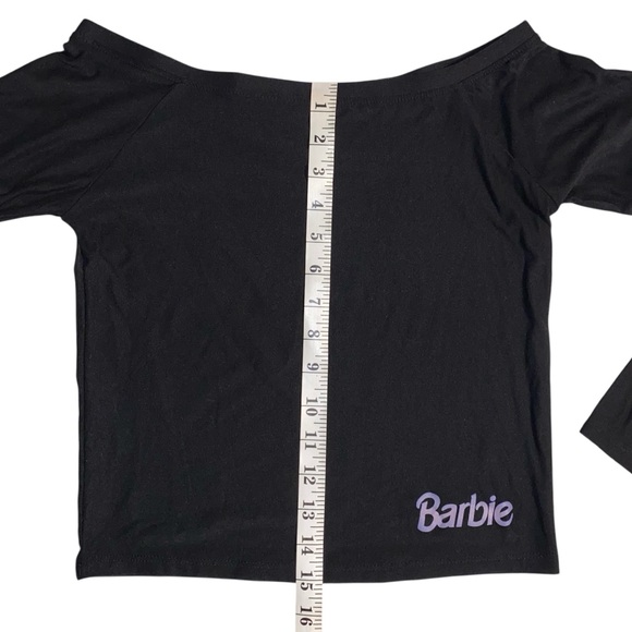 Barbie Retro Black Off-Shoulder Long Sleeve Top - Picture 10 of 10
